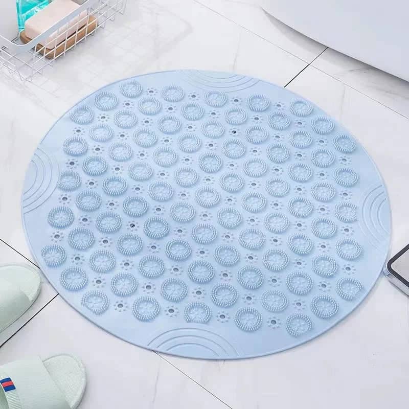 Tapis de Douche Rond Antidérapant - coloris bleu